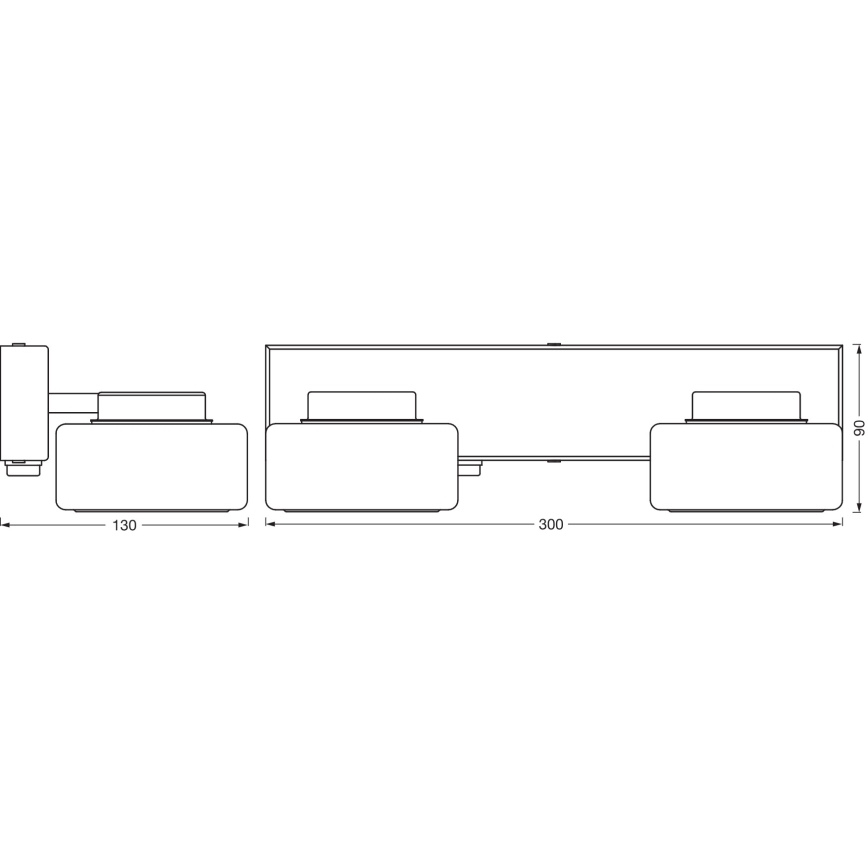 Osram - LED kinkiet łazienkowy ORBIS FLAME 2xLED/5,5W/230V 3000/4000K IP44 czarny