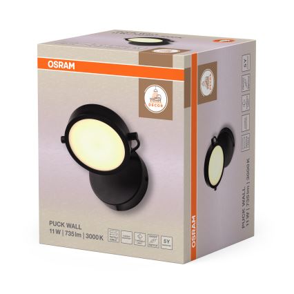 Osram - Kinkiet LED DECOR PUCK LED/11W/230V czarny