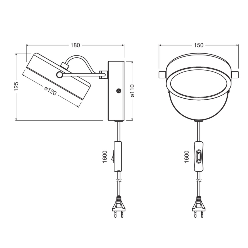 Osram - Kinkiet LED DECOR PUCK LED/11W/230V czarny