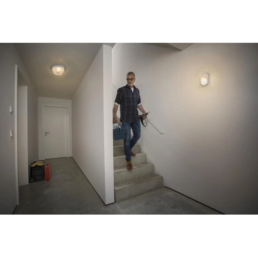 Osram - Kinkiet zewnętrzny BULKHEAD 1xE27/10W/230V Ø 19 cm IP54 biały