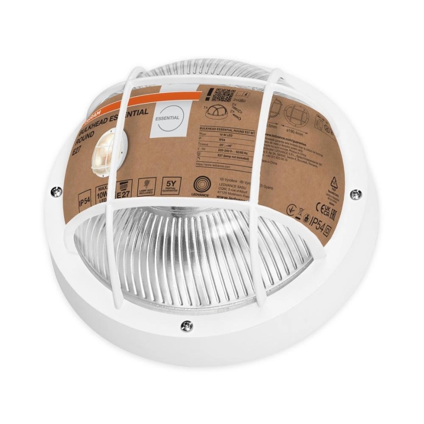 Osram - Kinkiet zewnętrzny BULKHEAD 1xE27/10W/230V Ø 19 cm IP54 biały