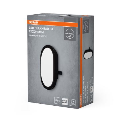 Osram - Kinkiet zewnętrzny BULKHEAD LED/11W/230V IP54 czarny