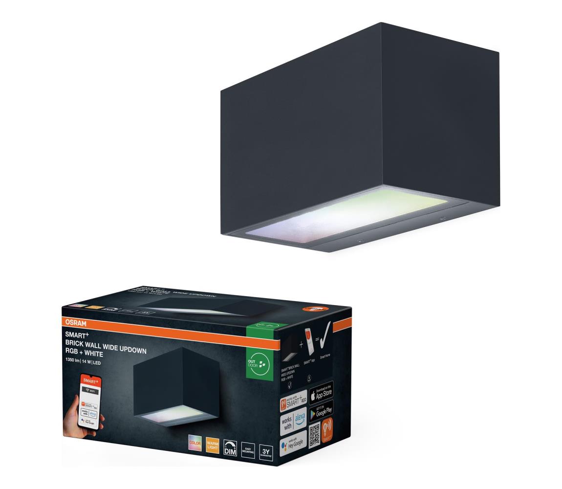 Osram - Kinkiet zewnętrzny ściemnialny SMART+ BRICK LED RGBW/14W/230V IP44 Wi-Fi