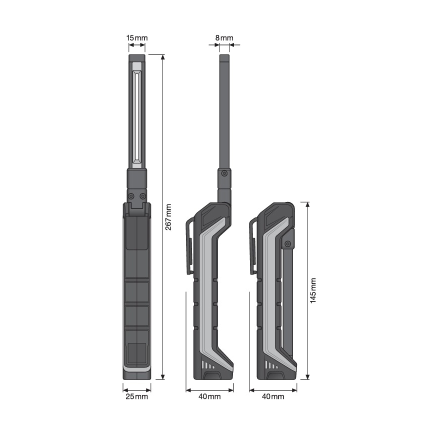 Osram - Ładowalna latarka LED z regulacją jasności LEDINSPECT POCKET200 LED/2W/3,7V IP54