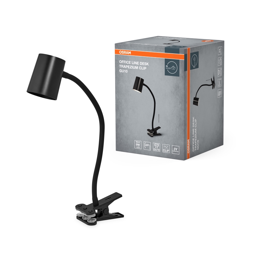 Osram - Lampa biurkowa z klipsem DESK LINE 1xGU10/9W/230V czarna