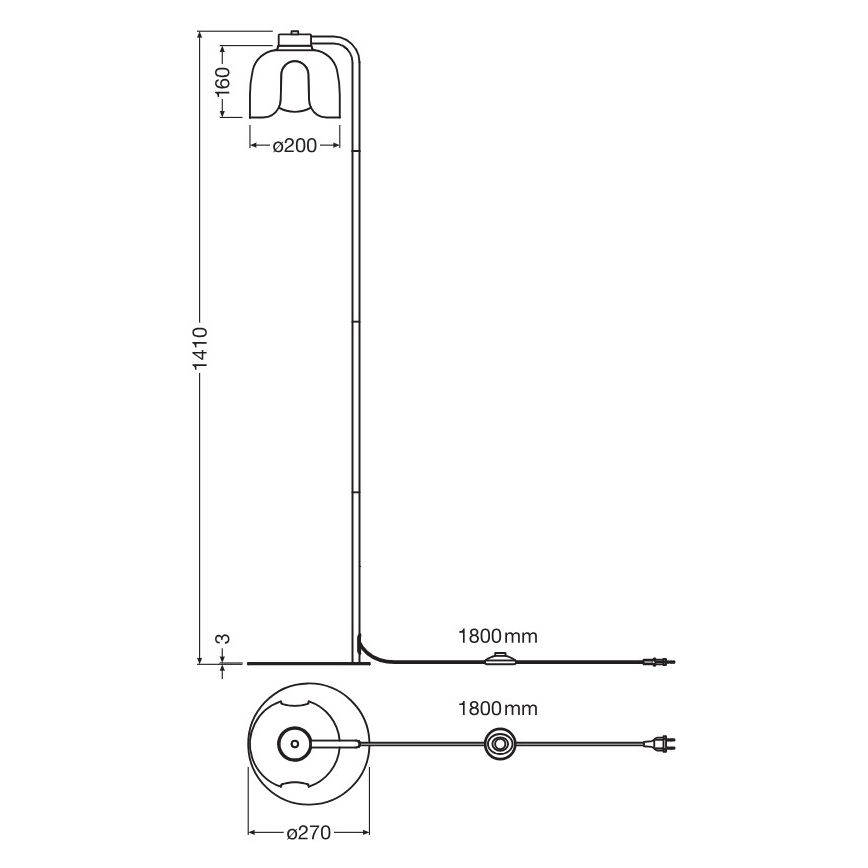Osram - Lampa podłogowa DECOR COROLLE 1xE27/15W/230V zielona