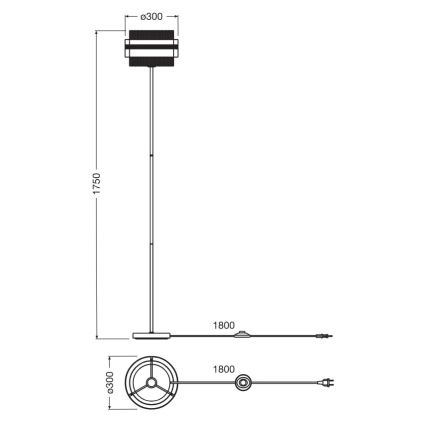 Osram - Lampa stojąca DECOR HORNET 1xE27/10W/230V czarna/złota