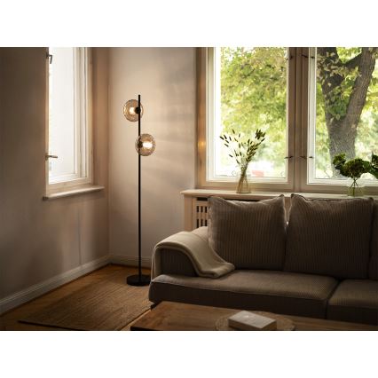 Osram - Lampa stojąca DECOR SMOKE 2xE14/12W/230V czarna/dymnoszara