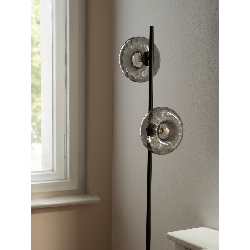 Osram - Lampa stojąca DECOR SMOKE 2xE14/12W/230V czarna/dymnoszara