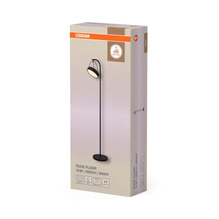 Osram - Lampa stojąca LED DECOR PUCK LED/12W/230V CRI 90 czarna