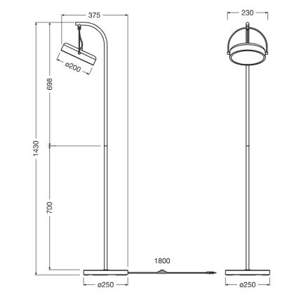 Osram - Lampa stojąca LED DECOR PUCK LED/12W/230V CRI 90 czarna