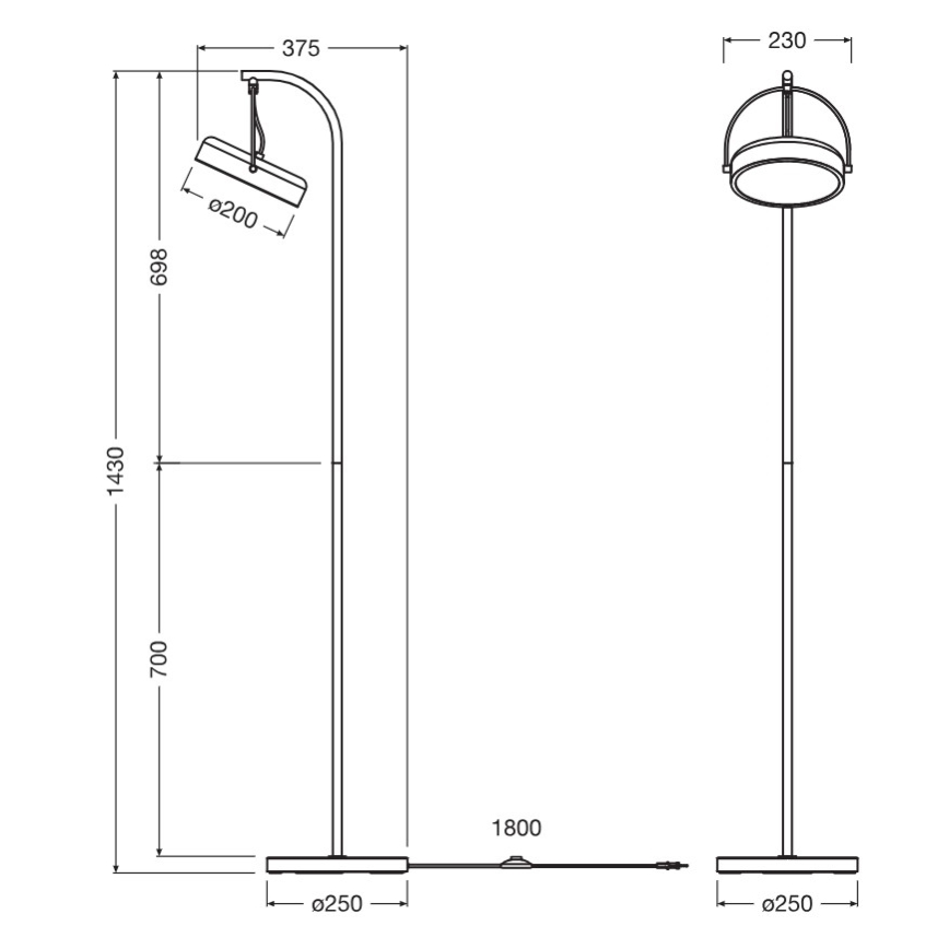 Osram - Lampa stojąca LED DECOR PUCK LED/12W/230V CRI 90 czarna