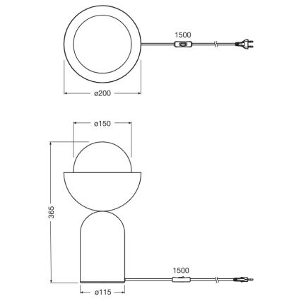 Osram - Lampa stołowa DECOR BOWL 1xE14/25W/230V czarna