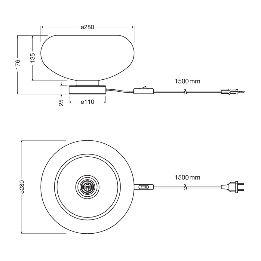Osram - Lampa stołowa DECOR SMOKE 1xE27/12W/230V czarna/dymnoszara
