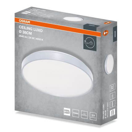 Osram - Lampa sufitowa LED CEILING LUXO LED/24W/230V średnica 38 cm srebrna