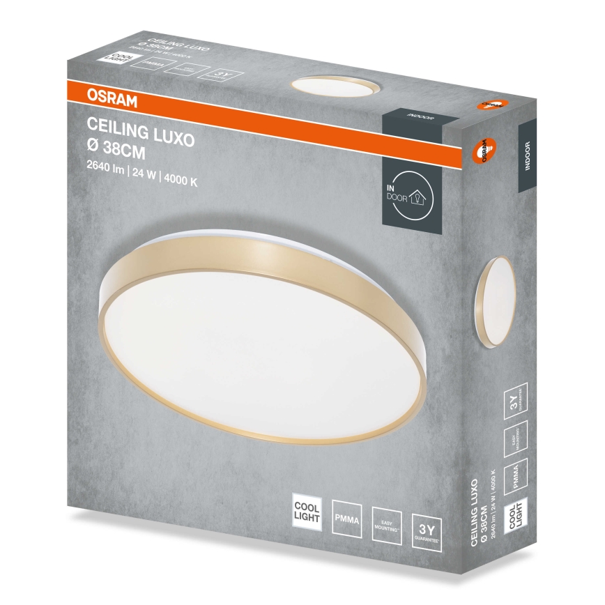 Osram - Lampa sufitowa LED CEILING LUXO LED/24W/230V Ø 38 cm złota