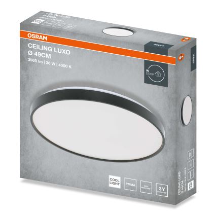 Osram - Lampa sufitowa LED CEILING LUXO LED/36W/230V, śr. 49 cm, czarna