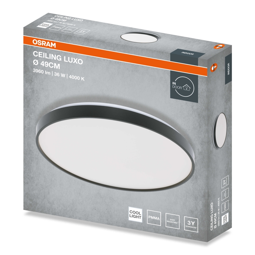 Osram - Lampa sufitowa LED CEILING LUXO LED/36W/230V, śr. 49 cm, czarna