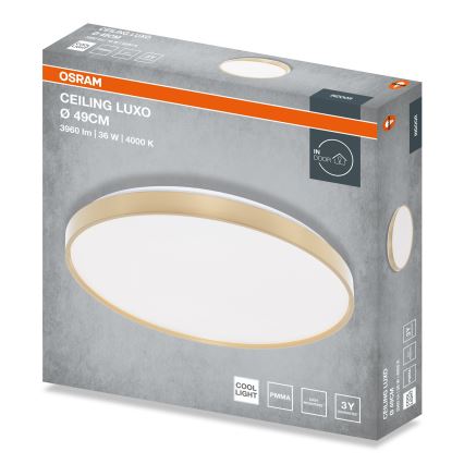 Osram - Lampa sufitowa LED CEILING LUXO LED/36W/230V śr. 49 cm złota