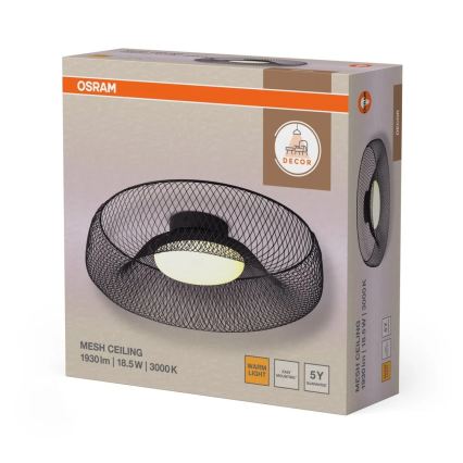 Osram - Lampa sufitowa LED DECOR MESH, 18,5 W/230 V, śr. 30 cm, czarna