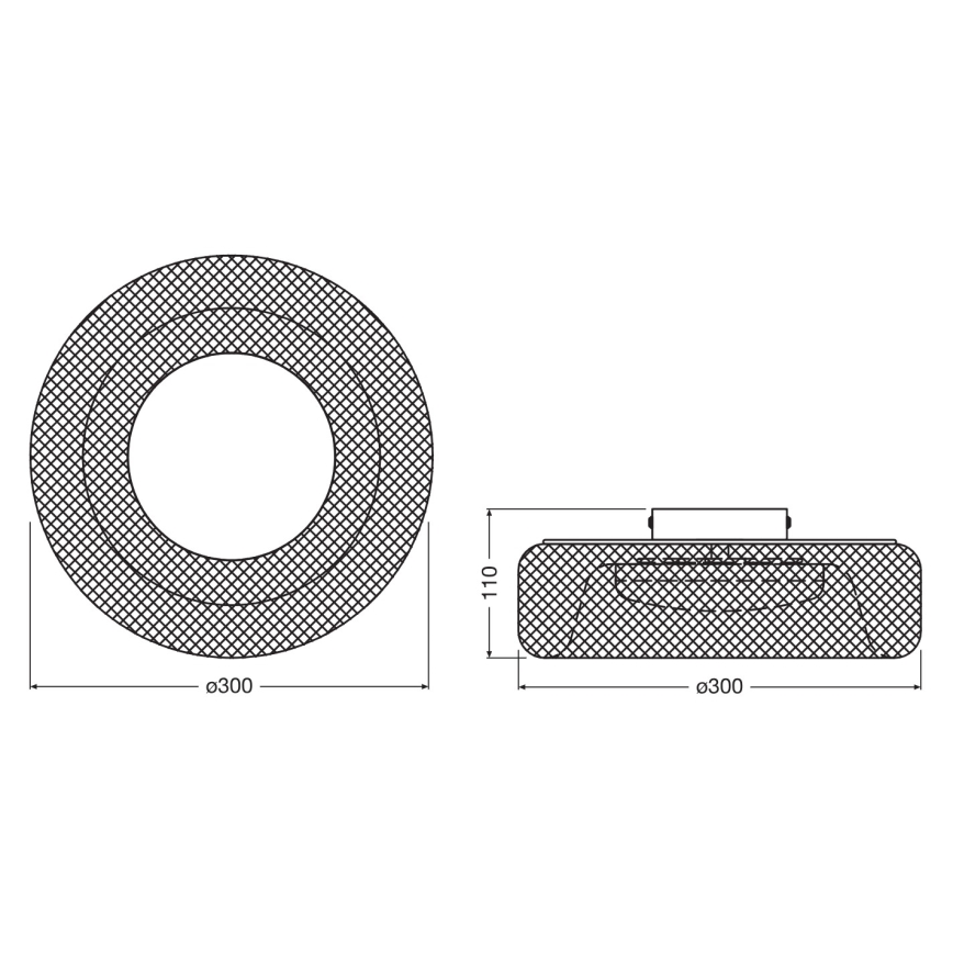 Osram - Lampa sufitowa LED DECOR MESH, 18,5 W/230 V, śr. 30 cm, czarna