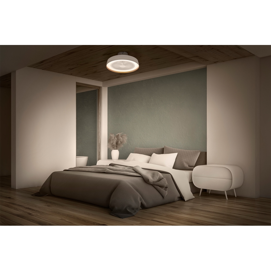 Osram - Lampa sufitowa LED z regulacją jasności i wentylatorem LED/49W/230V 2700-6500K biały/złoty + pilot zdalnego sterowania