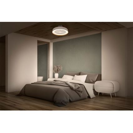 Osram - Lampa sufitowa LED z regulacją jasności i wentylatorem LED/49W/230V 2700-6500K biały/złoty + pilot zdalnego sterowania