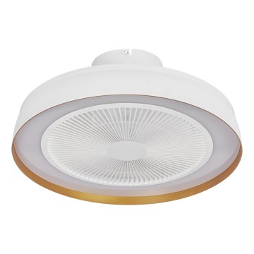 Osram - Lampa sufitowa LED z regulacją jasności i wentylatorem LED/49W/230V 2700-6500K biały/złoty + pilot zdalnego sterowania