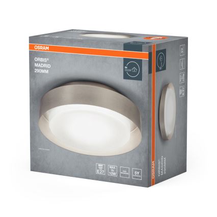Osram - Lampa sufitowa ORBIS MADRID 2xE27/10W/230V, średnica 29 cm, matowy chrom