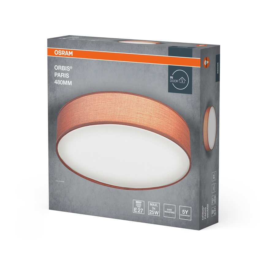 Osram - Lampa sufitowa ORBIS PARIS 3xE27/15W/230V śr. 48 cm brązowa