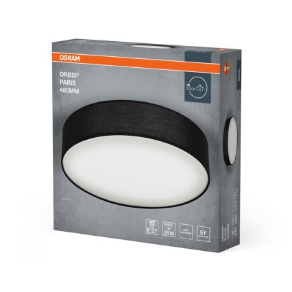 Osram - Lampa sufitowa ORBIS PARIS 3xE27/25W/230V, Ø 48 cm, czarna