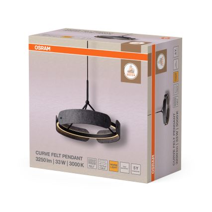 Osram - Lampa wisząca LED DECOR CURVE LED/33W/230V szara