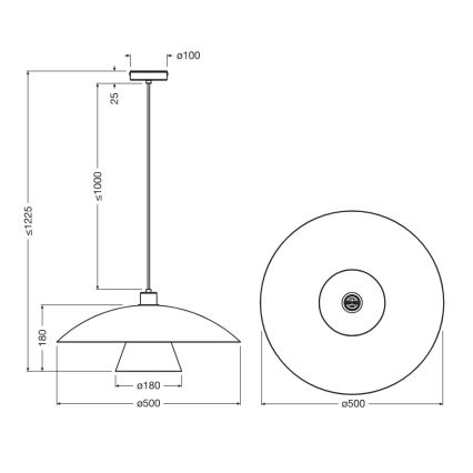Osram - Lampa wisząca na lince DECOR FLYING MUSHROOM 1xE27/25W/230V, średnica 50 cm, zielona