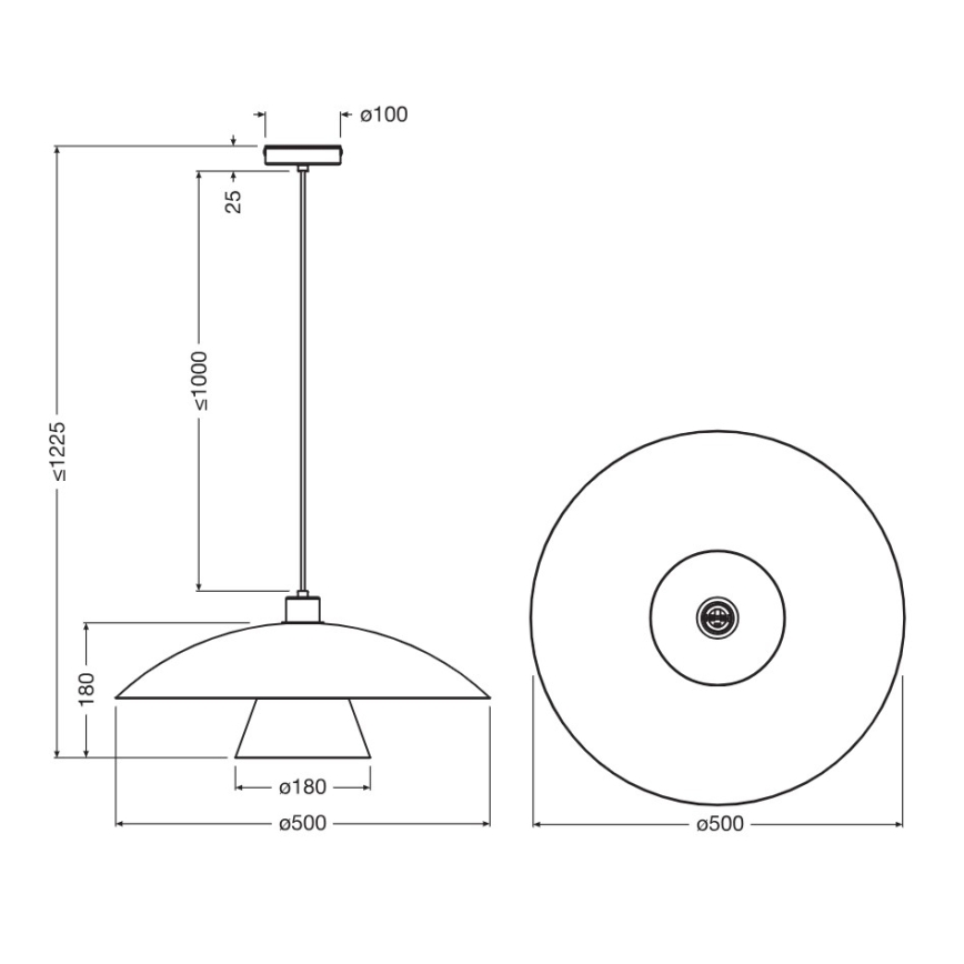 Osram - Lampa wisząca na lince DECOR FLYING MUSHROOM 1xE27/25W/230V, średnica 50 cm, zielona