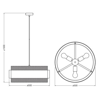 Osram - Lampa wisząca na lince DECOR HORNET 3xE27/10W/230V, średnica 50 cm, czarna/złota
