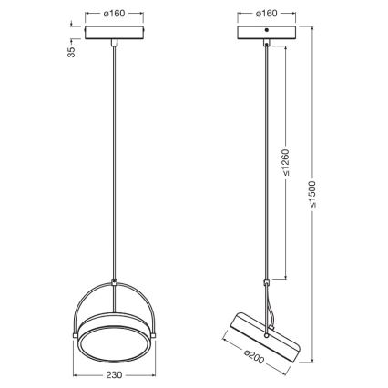 Osram - Lampa wisząca na lince DECOR PUCK LED/12W/230V CRI 90 czarna