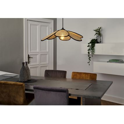 Osram - Lampa wisząca na lince DECOR RATTAN 1xE27/15W/230V Ø 58 cm beżowa/czarna
