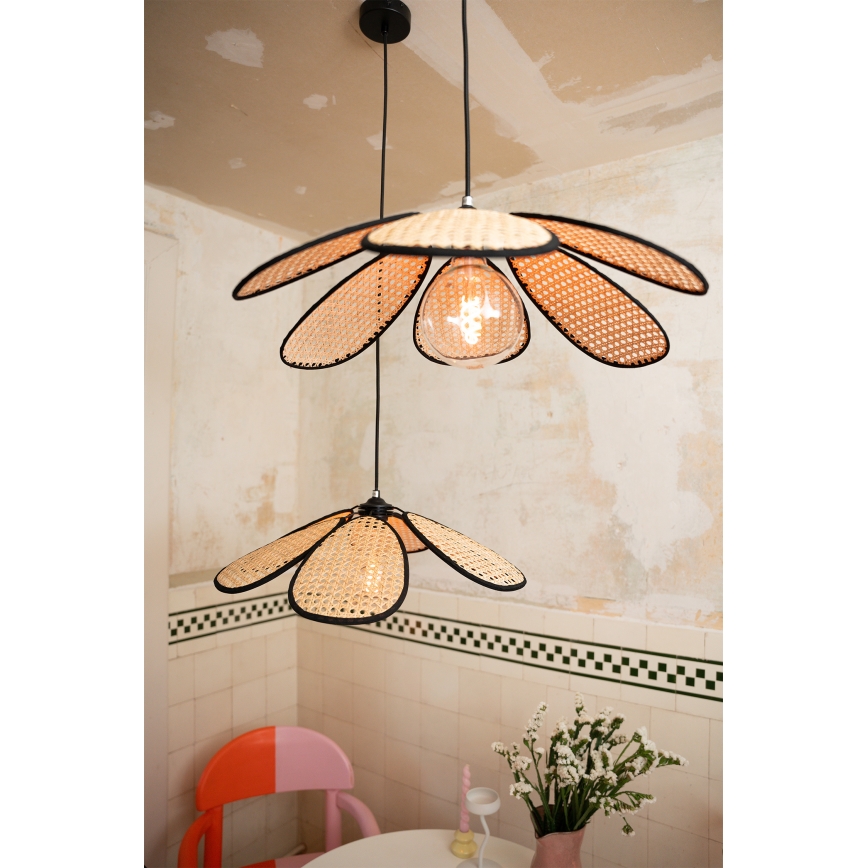 Osram - Lampa wisząca na lince DECOR RATTAN 1xE27/15W/230V Ø 58 cm beżowa/czarna
