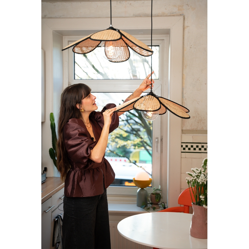 Osram - Lampa wisząca na lince DECOR RATTAN 1xE27/15W/230V Ø 58 cm beżowa/czarna