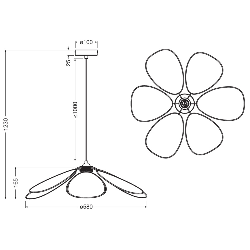 Osram - Lampa wisząca na lince DECOR RATTAN 1xE27/15W/230V Ø 58 cm beżowa/czarna