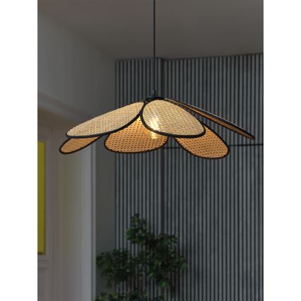 Osram - Lampa wisząca na lince DECOR RATTAN 1xE27/15W/230V Ø 69 cm beżowy/czarny