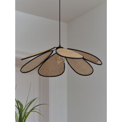 Osram - Lampa wisząca na lince DECOR RATTAN 1xE27/15W/230V Ø 69 cm beżowy/czarny