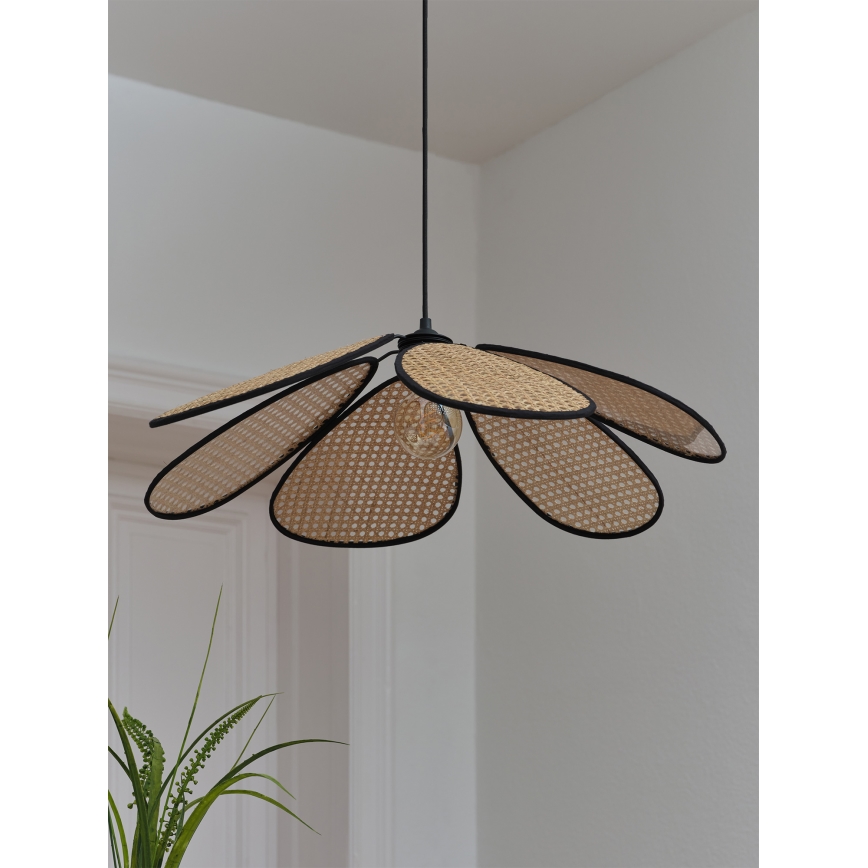 Osram - Lampa wisząca na lince DECOR RATTAN 1xE27/15W/230V Ø 69 cm beżowy/czarny