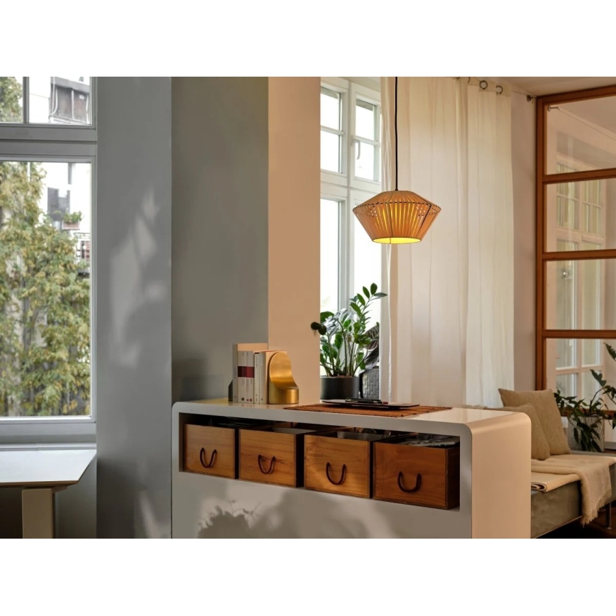 Osram - Lampa wisząca na lince DECOR STRIPES 1xE27/10W/230V śr. 30,5 cm beżowa