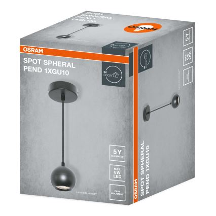 Osram - Lampa wisząca na lince SPOT SPHERAL 1xGU10/6W/230V czarna