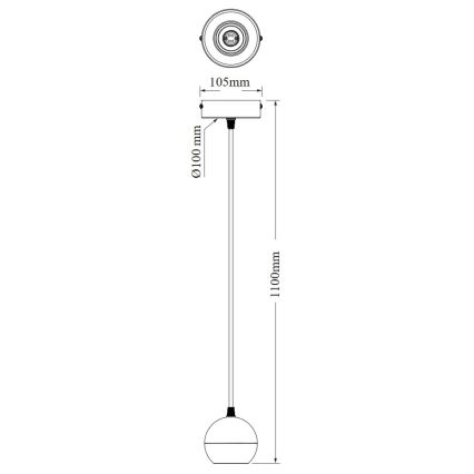 Osram - Lampa wisząca na lince SPOT SPHERAL 1xGU10/6W/230V czarna