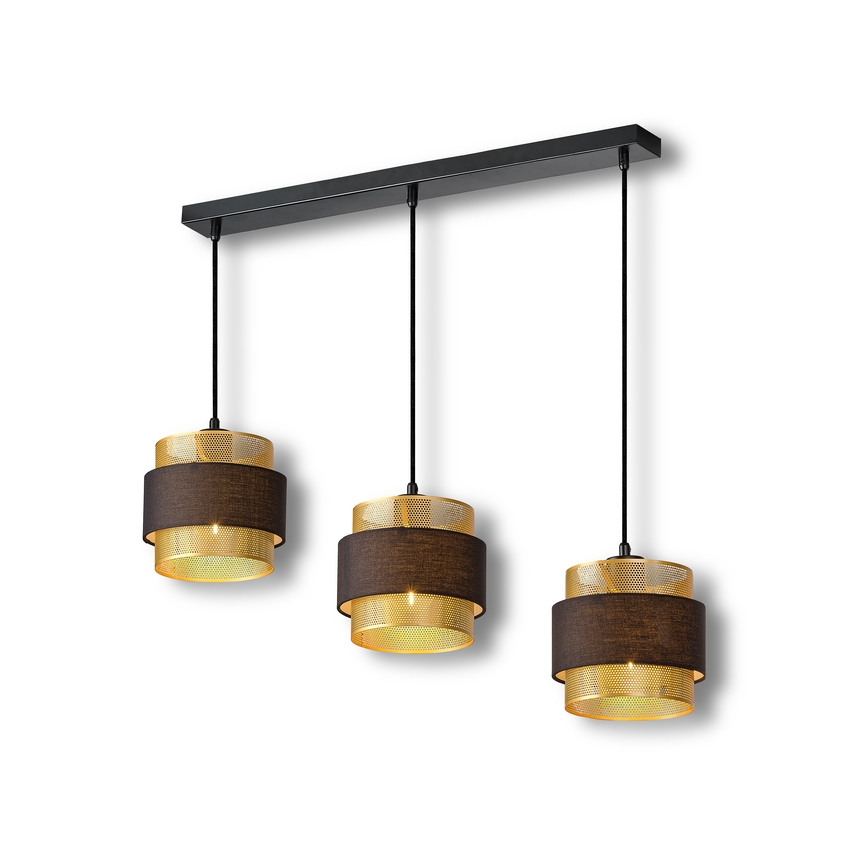 Osram - Lampa wisząca na przewodzie DECOR HORNET 3xE27/10W/230V czarny/złoty