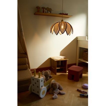 Osram - Lampa wisząca na przewodzie DECOR RATTAN 1xE27/15W/230V śr. 48 cm beżowa/czarna