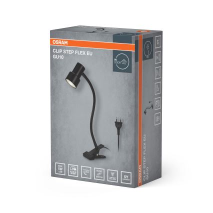 Osram - Lampa z klipsem CLIP STEP FLEX 1xGU10/5W/230V czarna