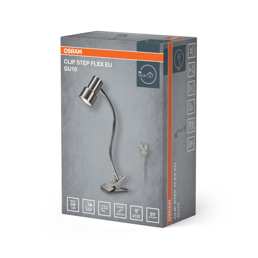 Osram - Lampa z klipsem CLIP STEP FLEX 1xGU10/5W/230V matowy chrom